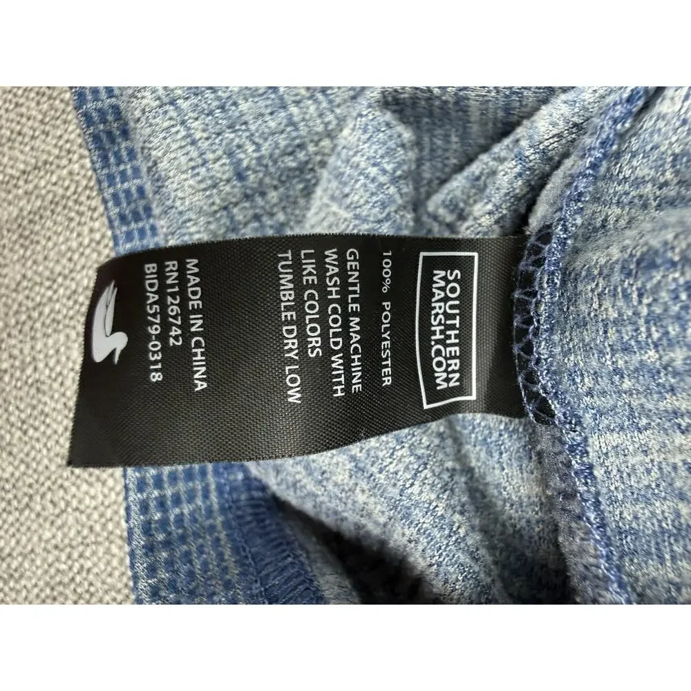 Southern Marsh FieldTec Quarter Zip Pullover Mens Small Blue Performance Shirt